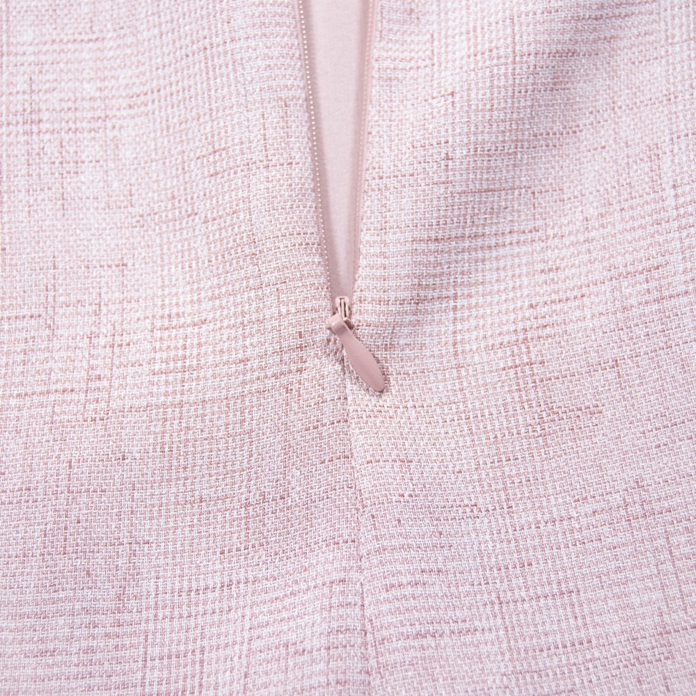 itMICHAA Pale Pink Textured Ruffle Collar Midi Dress 3/4 Sleeve Small - Picture 7 of 10